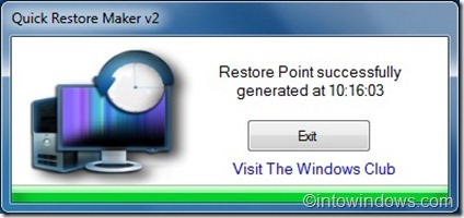 ▷ قم بإنشاء نقطة استعادة بسرعة في Windows 7 عبر صانع الاستعادة السريع
